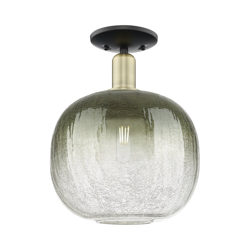 Nute - laiton antique noir - plafonnier semi-encastré, Transparent, Grey/Antique Brass/Black