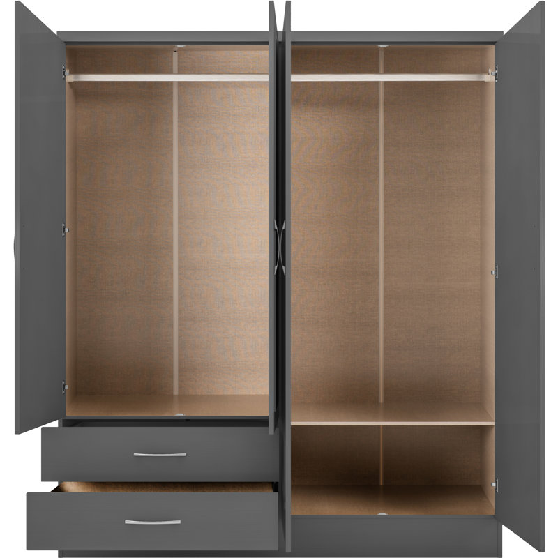 Cascio 4 Door Wardrobe, 3D Grey