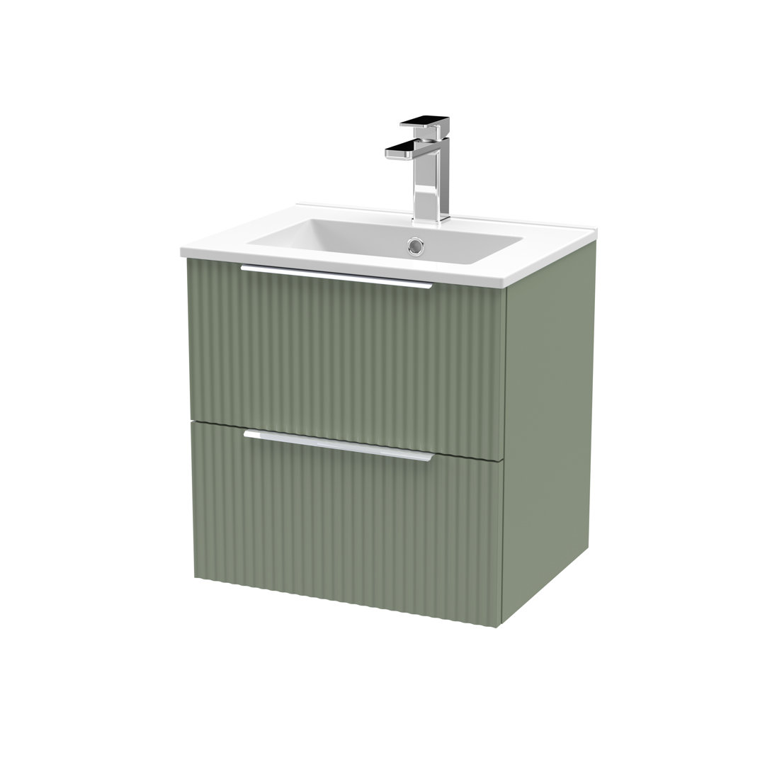 Fluted 500 mm Single Vanity with Drop In Basin