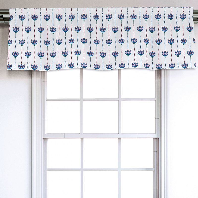 Sateen Floral Ruffled Window Valance