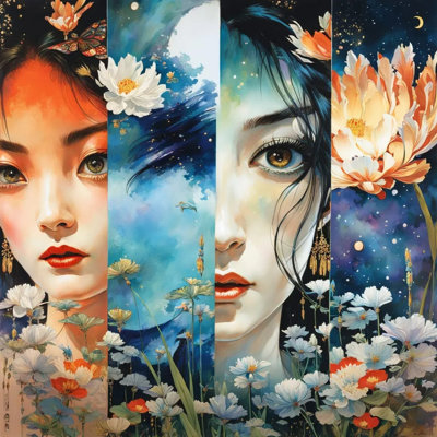 Art floral sur toile tendue