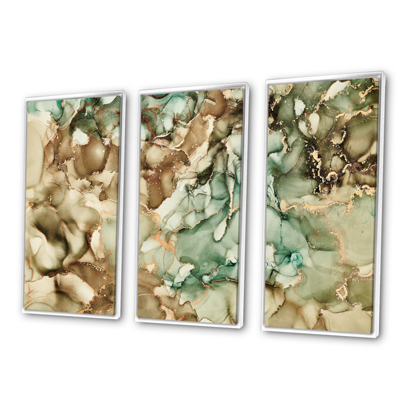 3 pièces, cadre flottant, impression sur bois, L 48 po x H 32 po, Cadre blanc