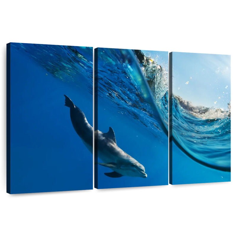 Dolphin Under The Wave, 48" H x 74" W