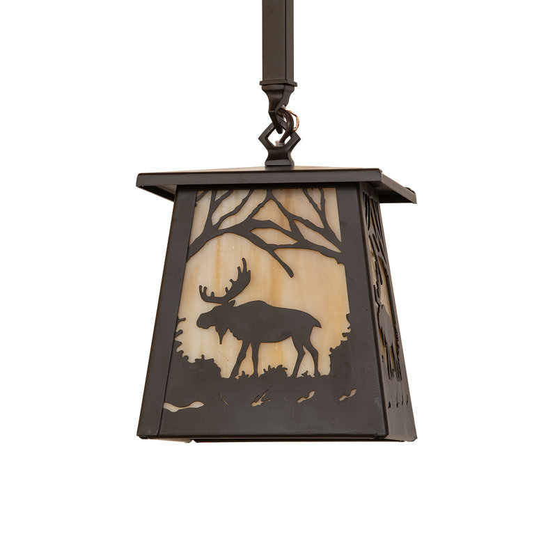 7" Square Moose At Dawn Mini Pendant