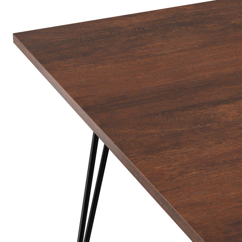 Hunter Solid Mango Wood Dining Table, Industrial Style, 29.5" H x 66" L x 40" W, Umber Brown