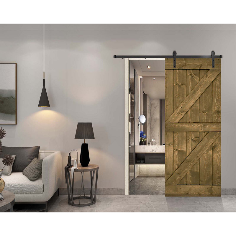 Porte de grange peinte 84 po 84 po, 22 po x 84 po, Brair fumée
