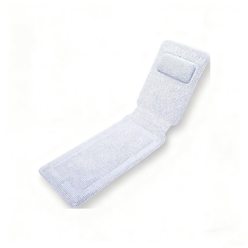 Doux corps de coussin de bain doux avec ventouses pour baignoire, blanc