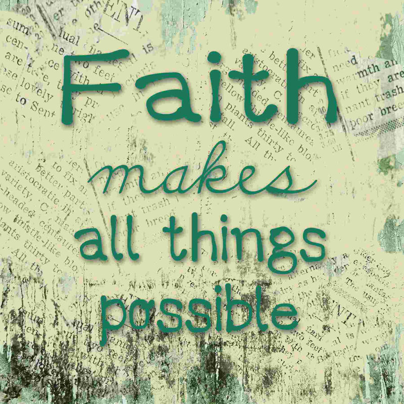 Faith 3 - Art textuel sur toile tendue, H 12 po x l 12 po