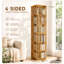 Bibliothèques rotatives, rangement compact en bois de bambou à 6 niveaux pour la maison