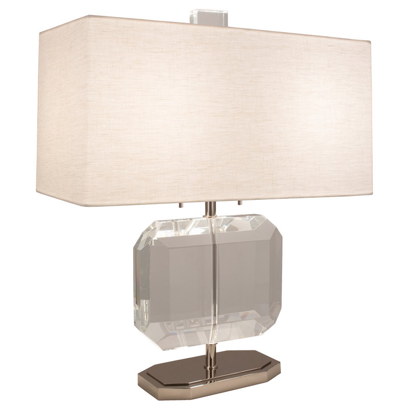 Jacqueline Table Lamp, Off White, Polished Nickel, Linen