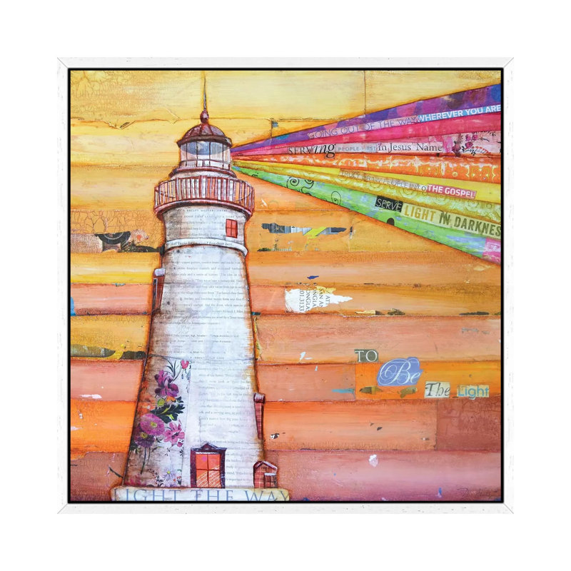 Light The Way by Danny Phillips - Print on Canvas, 45.72cm H x 45.72cm W x 3.81cm D, White Framed