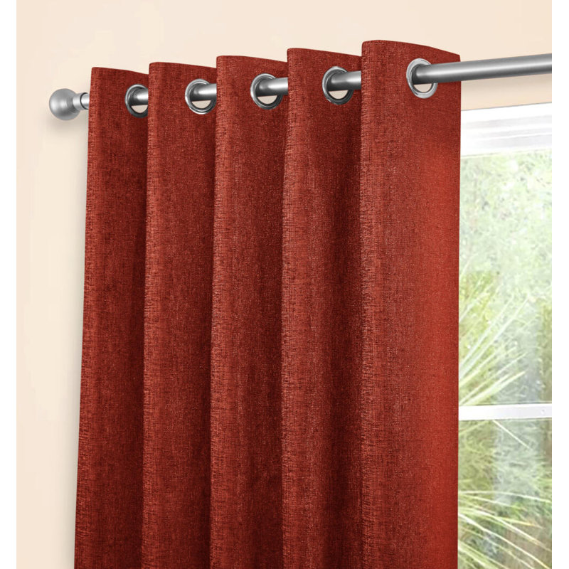Amberley EARTH EYELET THERMAL, Terracotta, 117cm Width x 137cm Drop