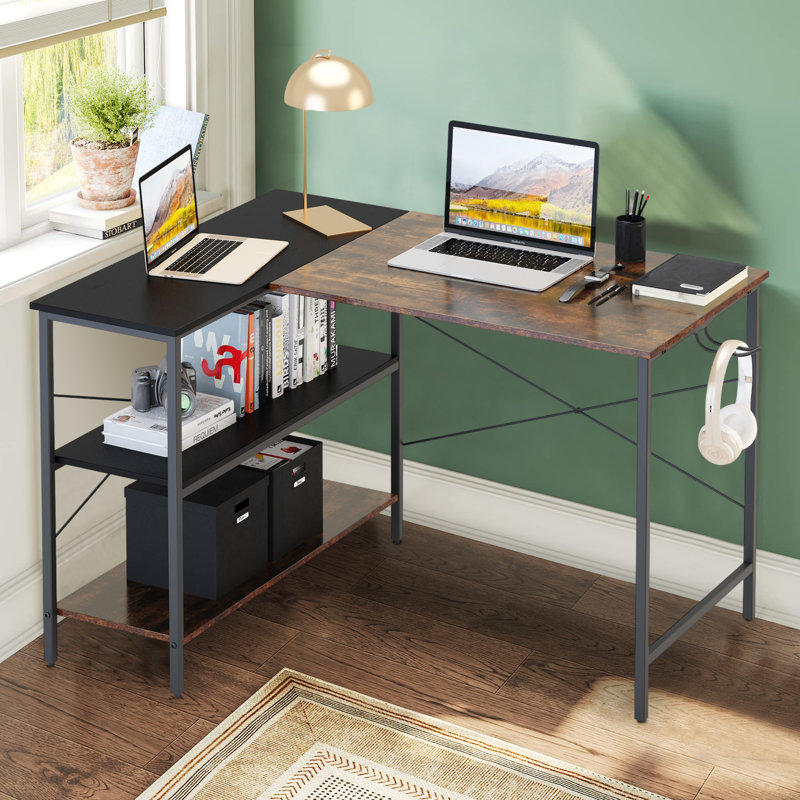 Bureau en L Gisa, Brun / noir