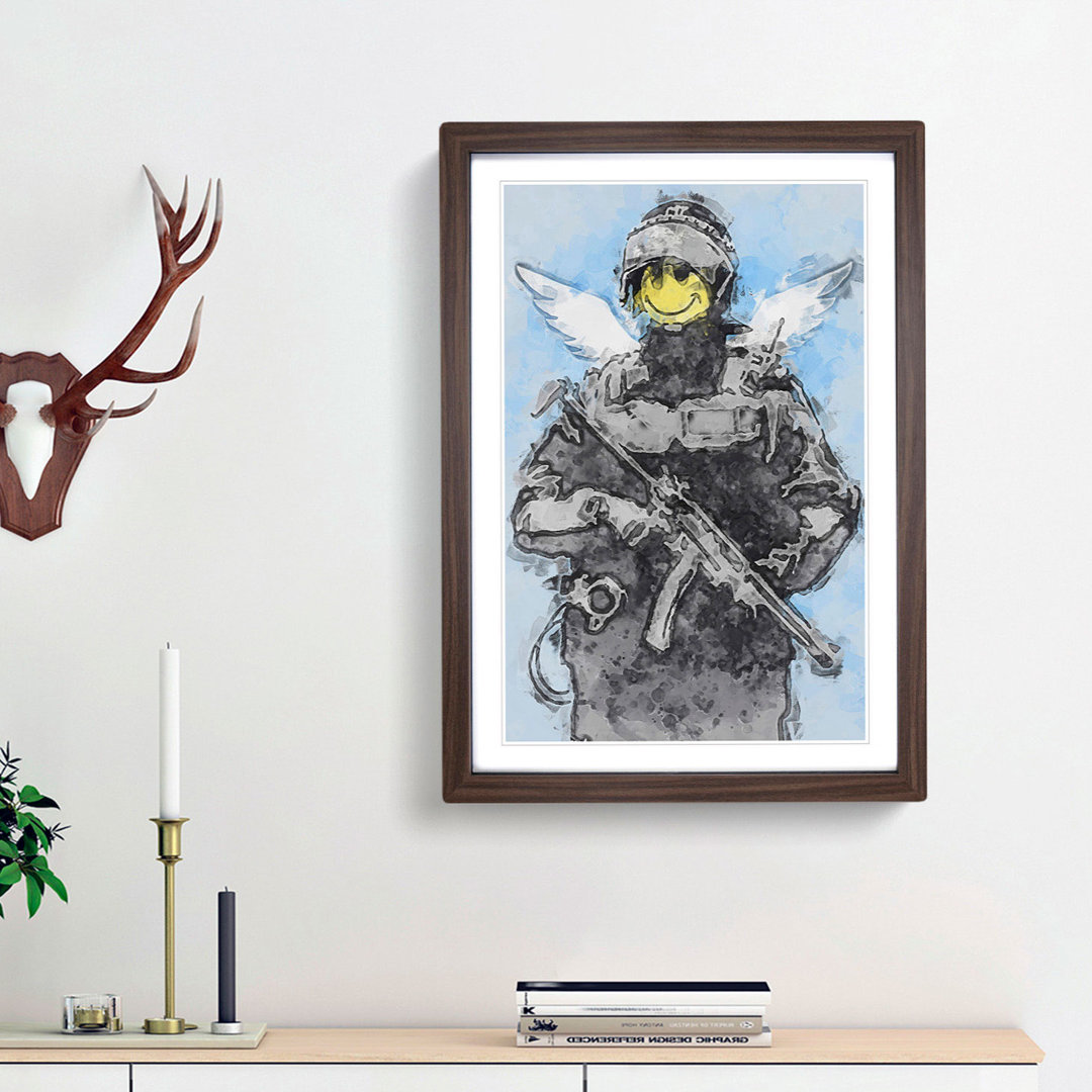 Smiley Policeman by Banksy - Picture Frame Painting Print