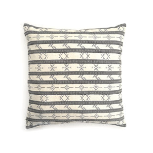 White Aztec Print Pillow Cover