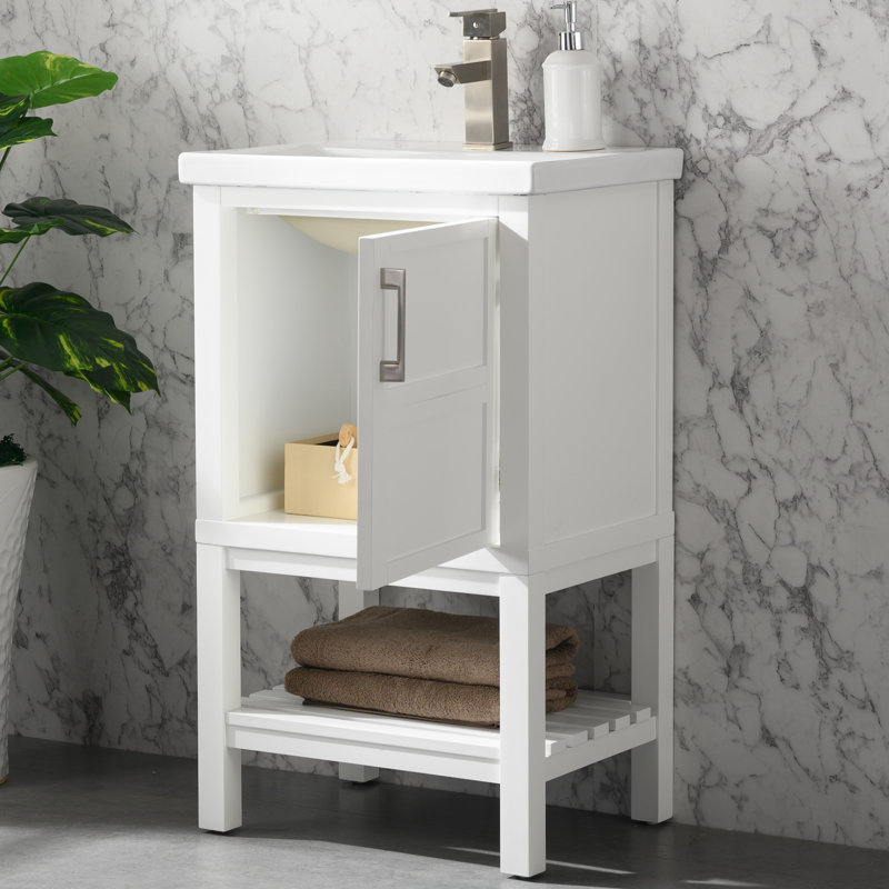 Darion 20" Single Bathroom Vanity with Ceramic Top, White