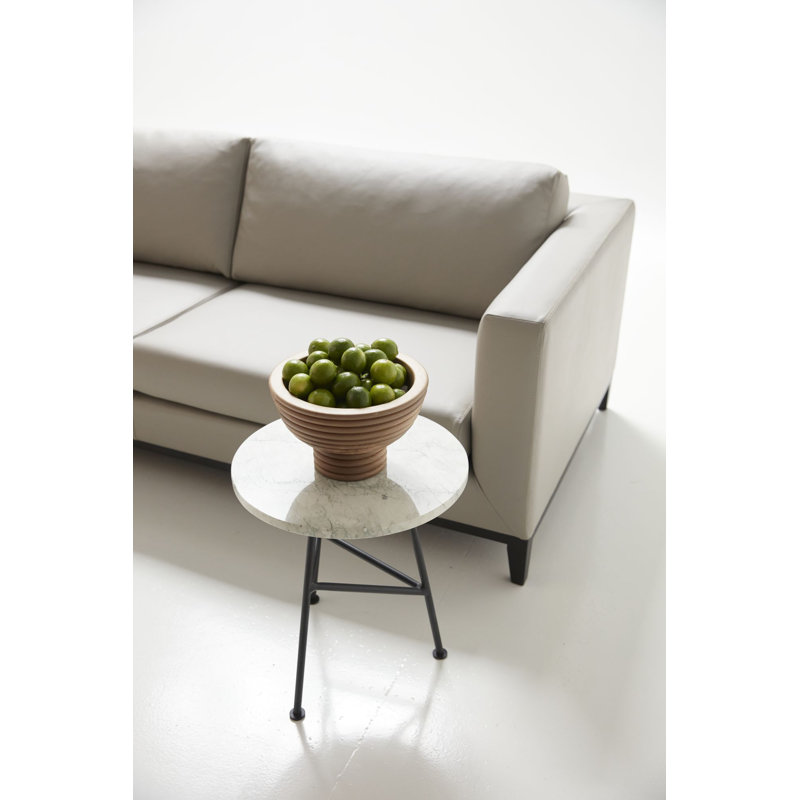 La Roux Leather Sofa, Smoke Genuine Leather, Black