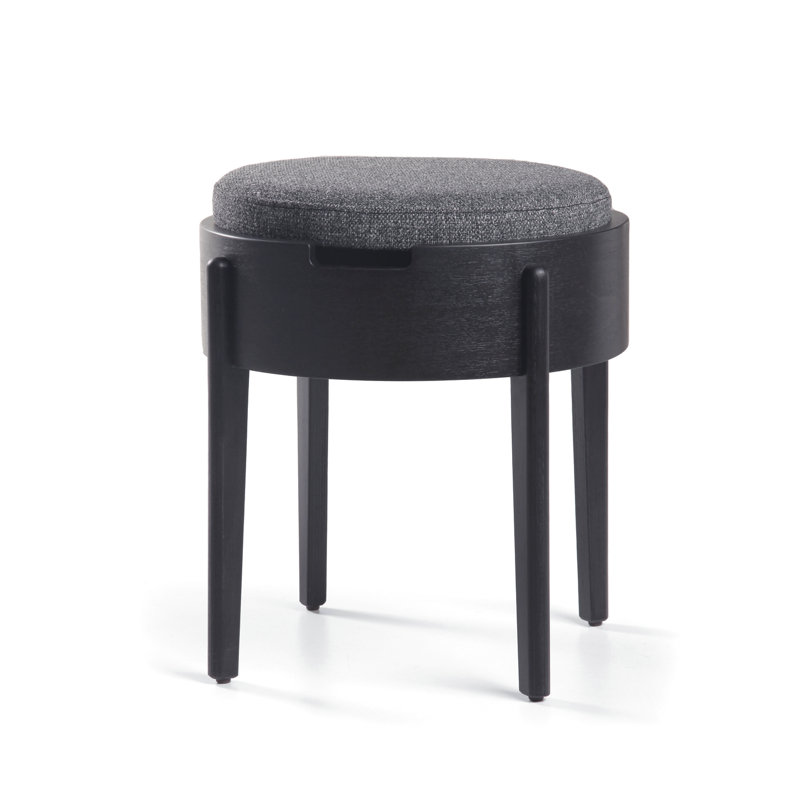 Eti Round Pouf, Transparent Black