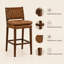 Tabouret de bar en bois massif avec dossier rembourré Modern-1440752072-1440752079