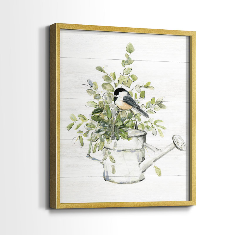 «Garden Bird I», reproduction encadrée de qualité supérieure - prête à être accrochée - aucun clou requis - aucun clou requis