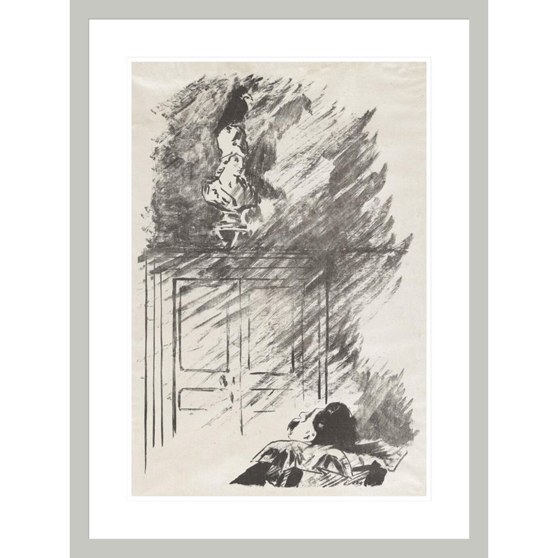 «Le corbeau sur le buste de Pallas» par Stephane Mallarmé, 29,5 po H x 22,11 po L