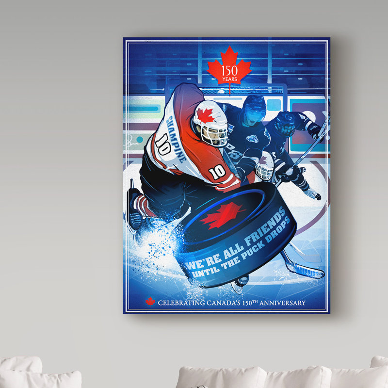«Slap Shot Canada» par Croswell, impression sur toile tendue, H 47 po x l 35 po