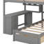 Lit superposé simple avec lit supérieur double, bureau intégré, tiroirs et tablettes-1931196758