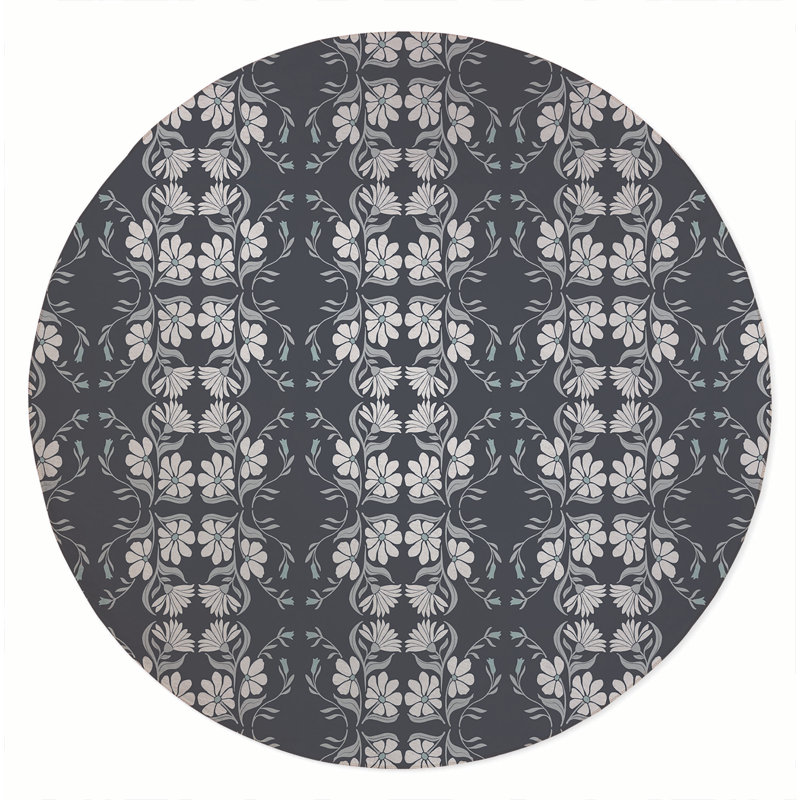 Tapis d'extérieur Groovy Flowers, Rond 5 pi