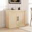 Buffet de 35,4 po avec rangement, armoire décorative Mid-Century moderne avec 2 portes, crédence de la console multimédia en bois pour le salon et la cuisine