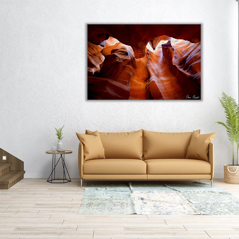 Soleil brille à travers le canyon VII - reproduction d'art sur toile, H 40 po x l 60 po