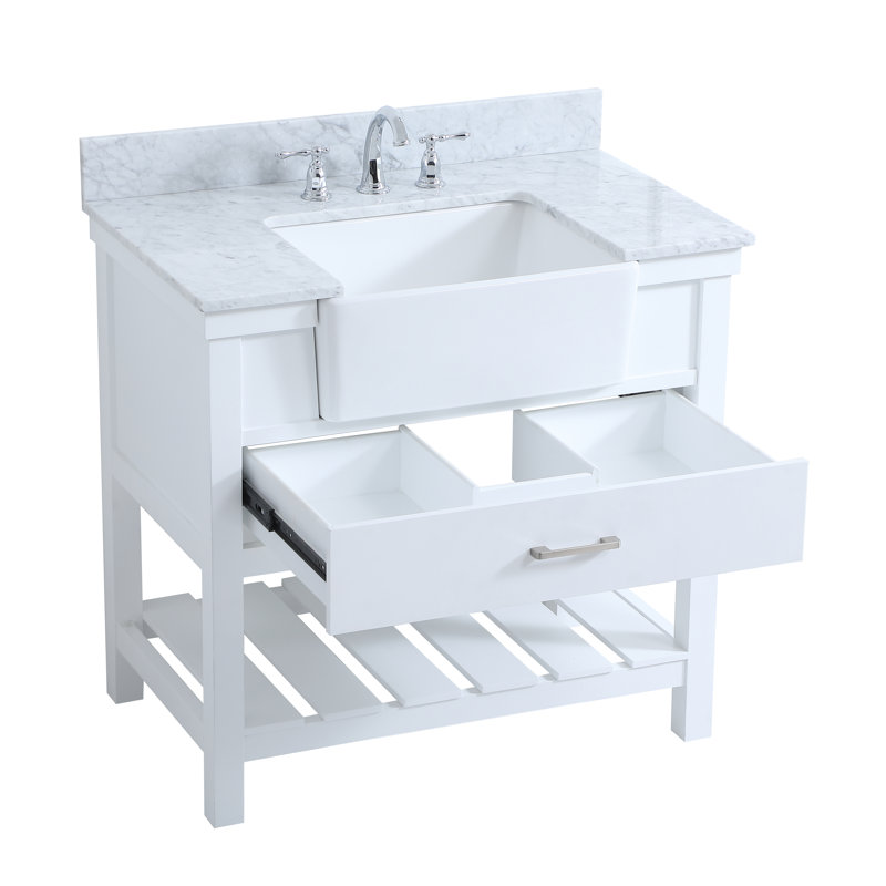 Ensemble de meuble-lavabo simple 36 po Pelaghia, Blanc