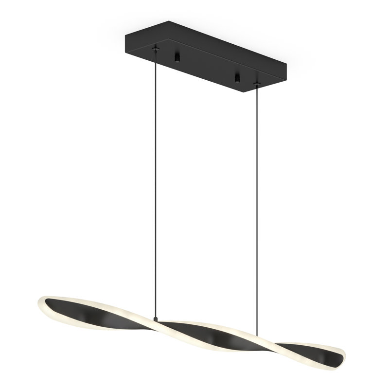 Luminaire suspendu linéaire intégré Wrought Studio Finley, 3 cts, noir