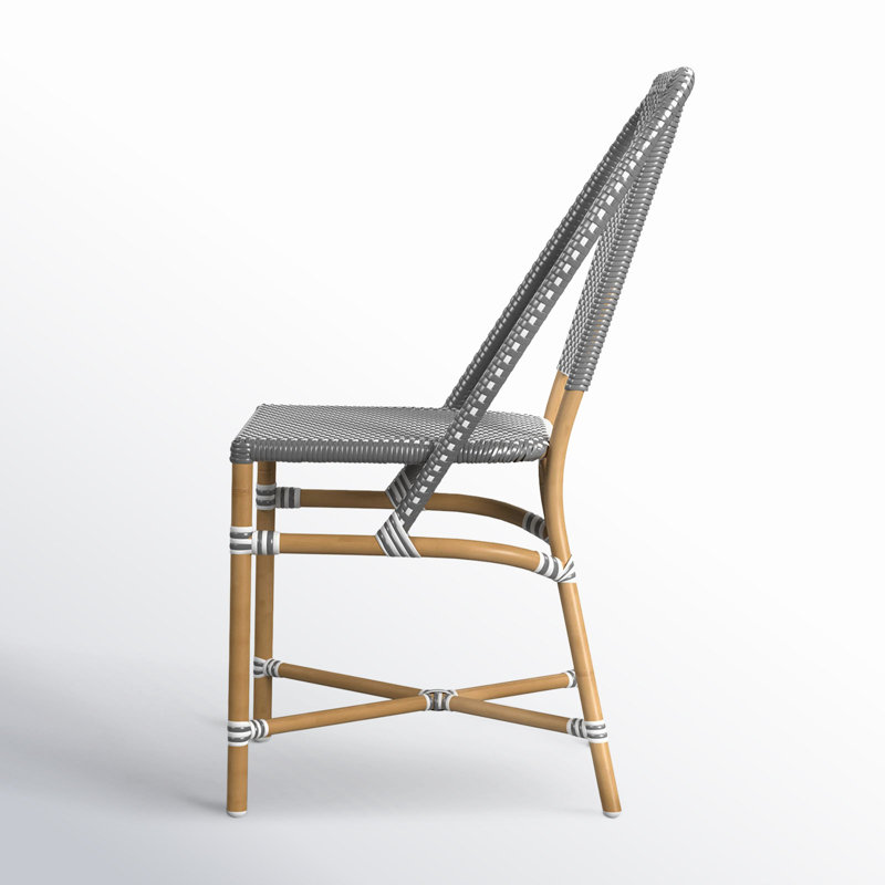 Tobias Outdoor Rattan Dining Chair, Gray/White