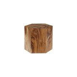 Honey Comb Solid Wood Block End Table