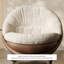 Chaise berçante moderne et luxueuse en suède