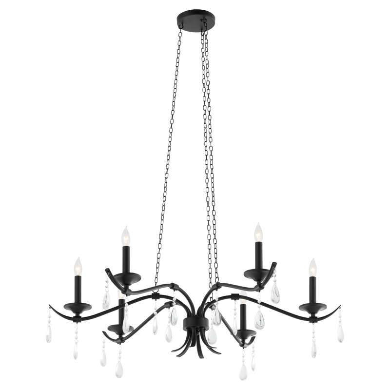 CHANDELIER Gralin 6LT 36 ", Black
