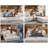 120"Oversized Modular Sectional Sofa for Living Room 3-Seat Couch Chenille Sofa Large Sleeper Bed-38658808