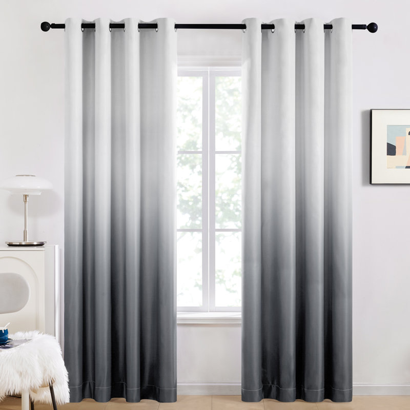 Dorinda  Room Darkening Curtain Single Panel, 52" W x 84" L, Light Gray