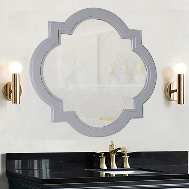 Miroir de salle de bain Cremeans Glam, Gris, H 32 po x l 32 po x P 1 po
