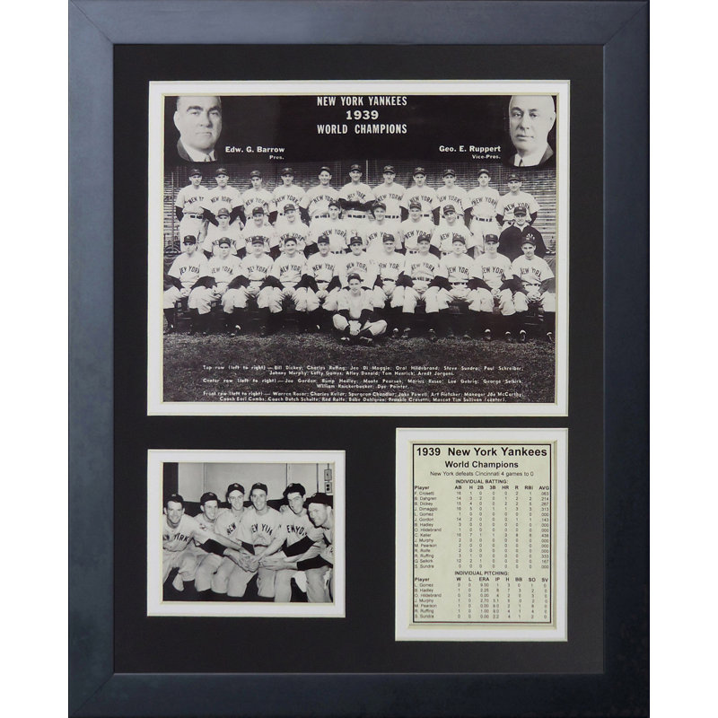 Souvenirs encadrée 1939 new york yankees