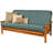 Monterey Frame-Butternut Finish-Suede Peat Mattress - Futon Frame Set with Mattress, Foldable Futon Frame with Sturdy Wood Build, Living Room Futon Frame with Mattress, Versatile Design-326657875