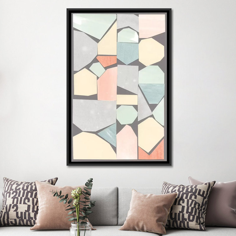 « rodondo ii », impression sur toile, H 48 po x l 32 po x P 1,5 po, Toile encadrée noire, Pas de tapis