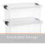  Mini bac de rangement transparent avec couvercle, 1,85 pte Boîte de rangement en plastique pour la maison, paquet de 6