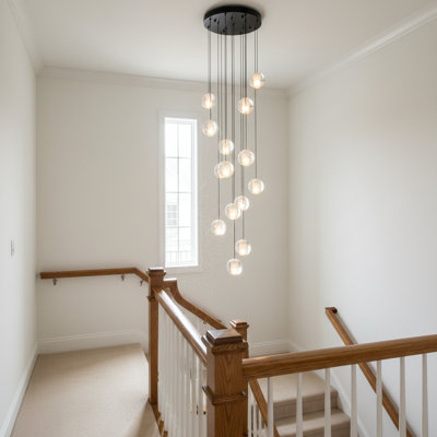 Adorata 14 - Light Modern Chandelier Crystal High Ceiling Hanging Pendant with Remote Control