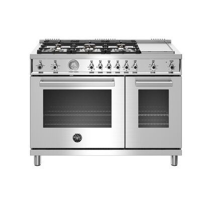 Professional Series 48"" 4.7 cu ft. Freestanding Gas with Griddle -  Bertazzoni, PROF486GGASXT