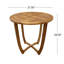 Table d'appoint d'extérieur ronde en bois d'acacia, teck 27,5 po