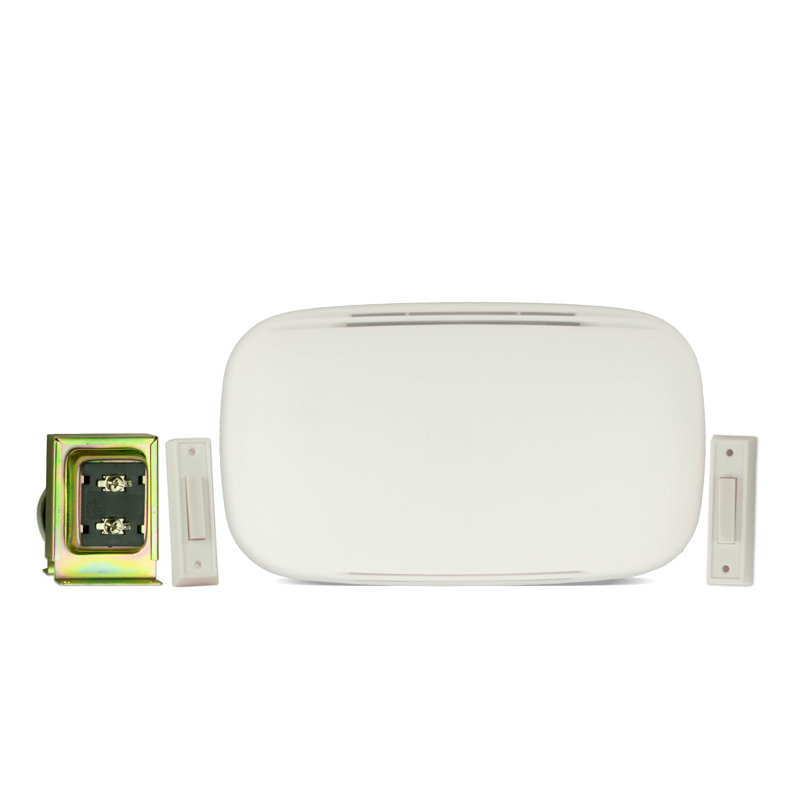 Two-note Electric Door Chime Kit, Includes Modern Chime, 16v/10va Transformer And 2 Lighted Doorbell Buttons