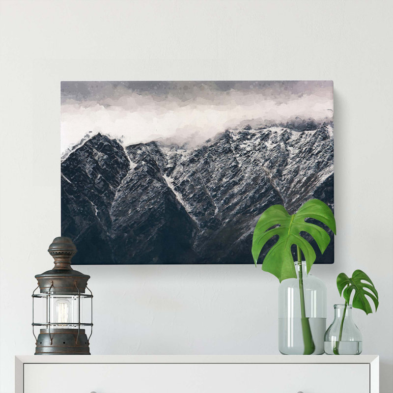 Mountains Reaching The Clouds In Abstract - Wrapped Canvas, 40cm H x 60cm W x 3cm D