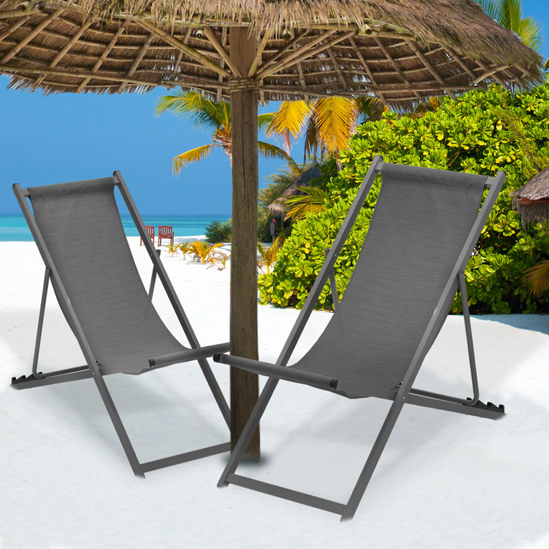 Banc pliant Pavils, gris, Gris foncé