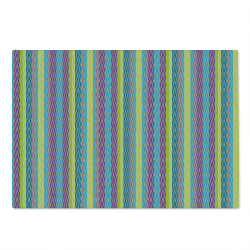 Ambesonne Chevron Cutting Board Large Colorful Zigzag Lines Multicolor